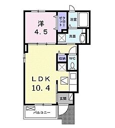 グレース 1階1LDKの間取り