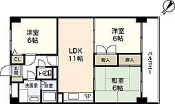 ロイヤルハイツ下田弐番館 3LDKの間取図画像