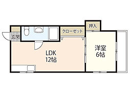 都ビル 3階1DKの間取り