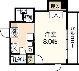 JR山陽本線 宮内串戸駅 徒歩10分の賃貸マンション 2階1Kの間取り