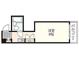 サンシャイン舟入中町 9階1Kの間取り