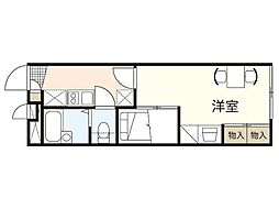 レオパレスグローリーＭＨＫＹ 1階1Kの間取り