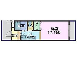 サンモリッツ 1Kの間取図画像