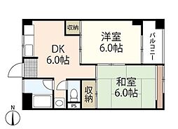 宗光ビル 2DKの間取図画像