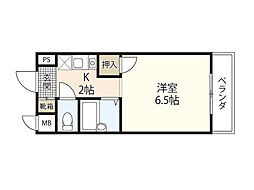 メゾンドタムロ 3階1Kの間取り