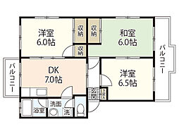 コーポ中村 1階3DKの間取り