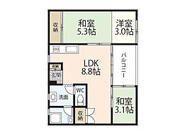 ＪＳビル大宮 4階2LDKの間取り