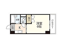 F-style　Namiki-dohri 3階1Kの間取り