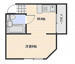 ログポース 2階1DKの間取り