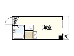 グランドアメニティ住吉 4階ワンルームの間取り