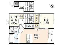 ソリエ長束 2階1SLDKの間取り