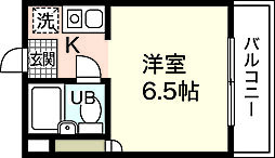 コーポ円満地 1Kの間取図画像
