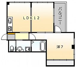 サンヨービル 3階1LDKの間取り