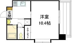 竹屋町村田ビル 5階1Kの間取り