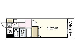アーバン西白島 4階1Kの間取り