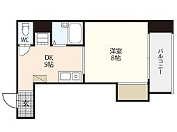 サニーコート向田 2階1DKの間取り