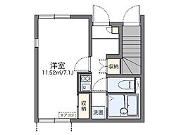 レオネクストTENJIN 1階1Kの間取り