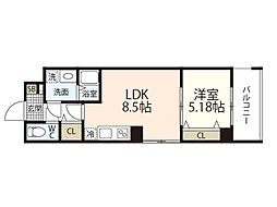TERRACE　tokaichi 9階1LDKの間取り