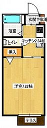ジェネス大芝 2階1Kの間取り