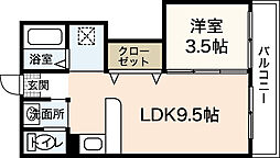 フジビル23 4階1LDKの間取り