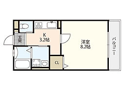 KS003-2 1階1Kの間取り
