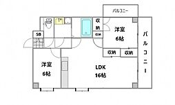 KENSEI6 2階2LDKの間取り