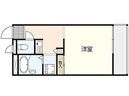 レオパレスFriendsI 2階1Kの間取り