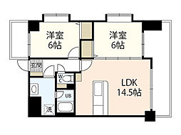 ウェール長楽寺 2階2LDKの間取り