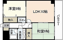 レジャンデールI 3階2LDKの間取り