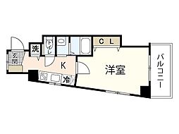 クレスト池之子 6階1Kの間取り