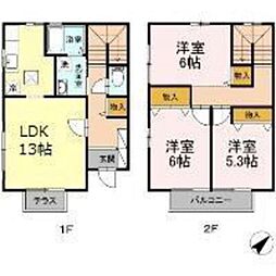 リヴェール小田　A棟 1階3LDKの間取り