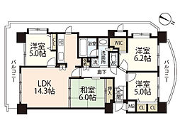 ヴェルディ井口明神公園 7階4LDKの間取り