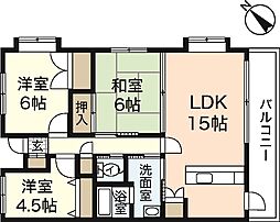 レジデンス大町西館 9階3LDKの間取り