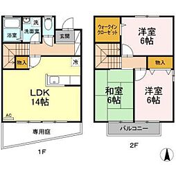 COURT皆賀 1階3LDKの間取り