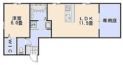 セブンハイツ 1階1LDKの間取り