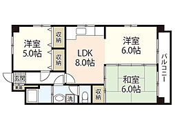 ヴェルデュール己斐 3階3LDKの間取り