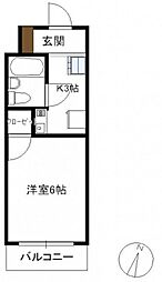 グレイス旭園 1階1Kの間取り