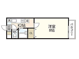 田中興産第11ビル 3階1Kの間取り
