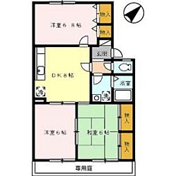 パークメゾン　Ａ棟 1階3DKの間取り