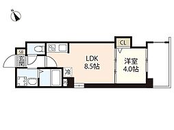 パレグレース己斐本町 7階1LDKの間取り