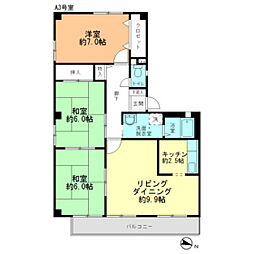 パークファイブA棟 3階3LDKの間取り