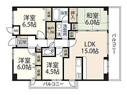 バス 牛田旭下車 徒歩3分の賃貸マンション 5階4SLDKの間取り