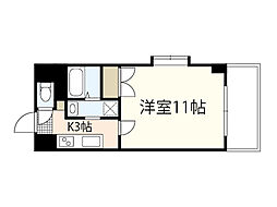 ヴィラくすの木 7階1Kの間取り