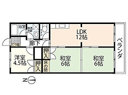 光ケ丘コートビレッジA棟 3LDKの間取図画像