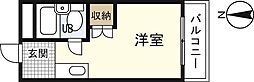 クレシア吉見園 3階ワンルームの間取り