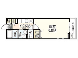 リベーラ　草津南 1階1Kの間取り