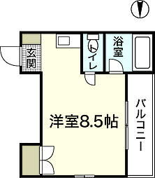 森田ビル？2 2階ワンルームの間取り
