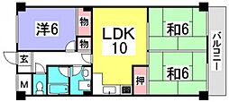 第1イシダビル 4階3LDKの間取り
