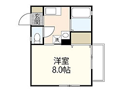 セジュール伴安 1階1Kの間取り