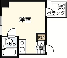 アスプロパラティ5 4階ワンルームの間取り